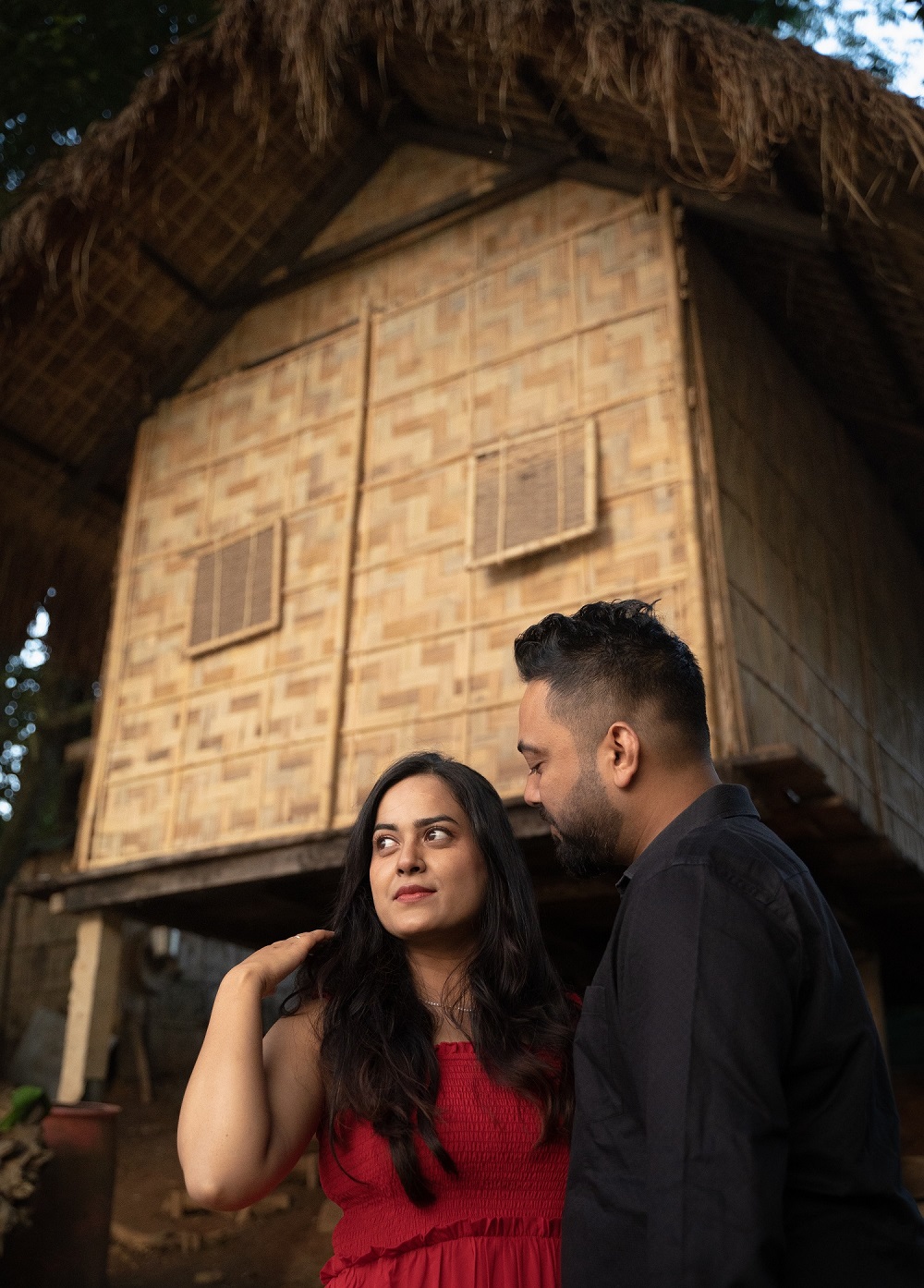 Couple smiling together