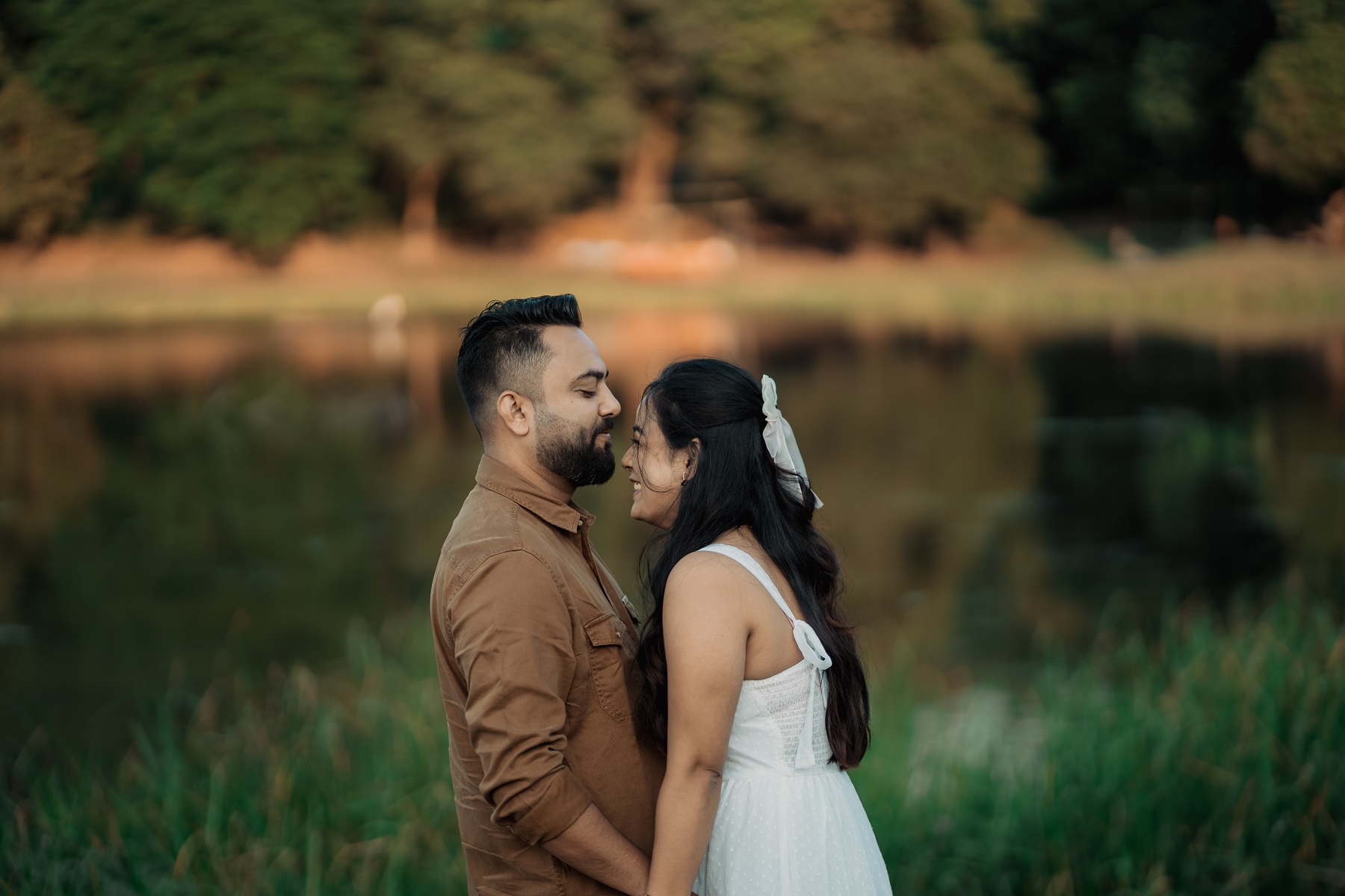 Wedding guests celebrating outdoors